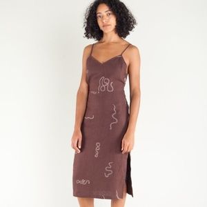 Paloma Wool Mamba Cobra Snake Dress - Brown S 34